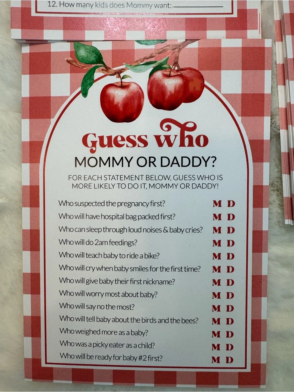 Apple Theme Baby Shower Games
